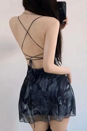 New Style Trends - Edgy Ink Mirage Mesh Mini Dress - Outfit Ideas