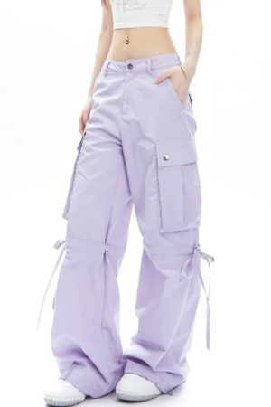 New Style Trends - Edgy Lavender Dream Cargo Pants - Outfit Ideas