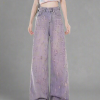 New Style Trends - Edgy Lilac Distressed Wide-Leg Jeans - Outfit Ideas
