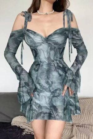 New Style Trends - Edgy Mist Garden Cold Shoulder Dress - Outfit Ideas