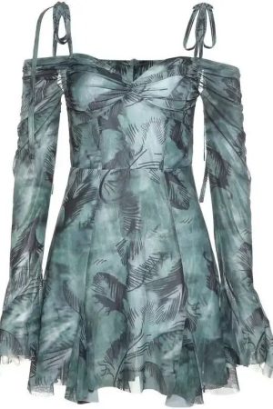 New Style Trends - Edgy Mist Garden Cold Shoulder Dress - Outfit Ideas