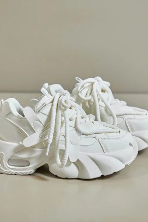 New Style Trends - Edgy Mocha Swirl Chunky Sneakers - Outfit Ideas