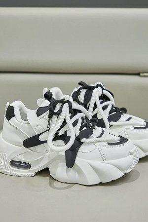 New Style Trends - Edgy Mocha Swirl Chunky Sneakers - Outfit Ideas