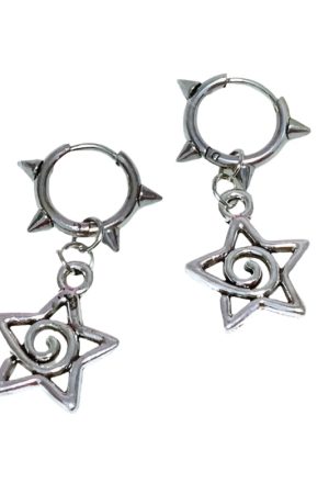 New Style Trends - Edgy Spiked Star Spiral Earrings - Outfit Ideas