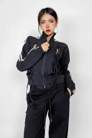 New Style Trends - Edgy Strapped Y2k Streetwear Outfit Set - Outfit Ideas