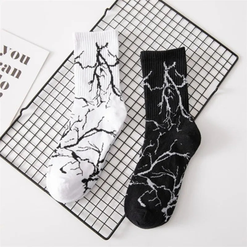 New Style Trends - Edgy Thunderstrike Lightning Socks - Outfit Ideas