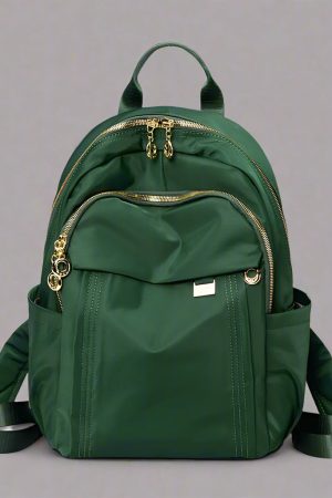 New Style Trends - Emerald Luxe Zip Aesthetic Backpack - Outfit Ideas