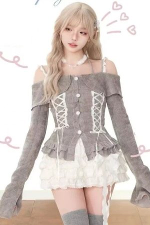 New Style Trends - Enchanted Lace-Up Kawaii Outfit Set - Outfit Ideas