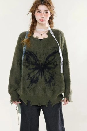 New Style Trends - Faded Eclipse Edgy Distressed Sweater - Outfit Ideas