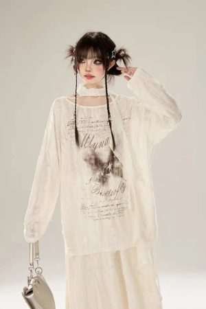 New Style Trends - Faded Poetic Drape Edgy Outfit Set - Outfit Ideas