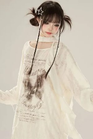 New Style Trends - Faded Poetic Drape Edgy Outfit Set - Outfit Ideas