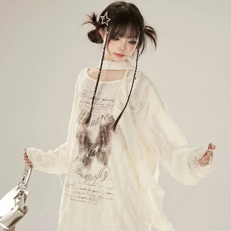 New Style Trends - Faded Poetic Drape Edgy Outfit Set - Outfit Ideas New Style Trends - Faded Poetic Drape Edgy Outfit Set - Outfit Ideas