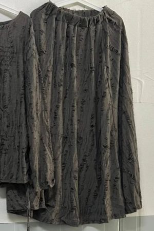 New Style Trends - Faded Poetic Drape Edgy Outfit Set - Outfit Ideas