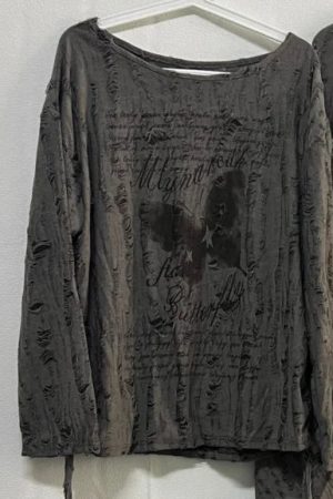 New Style Trends - Faded Poetic Drape Edgy Outfit Set - Outfit Ideas