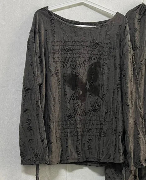 New Style Trends - Faded Poetic Drape Edgy Outfit Set - Outfit Ideas New Style Trends - Faded Poetic Drape Edgy Outfit Set - Outfit Ideas