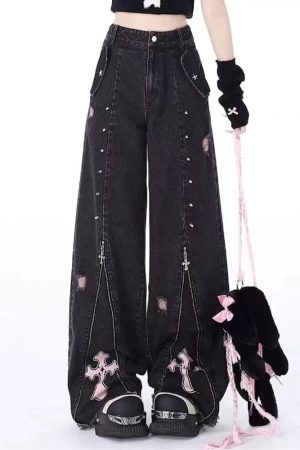 New Style Trends - Fall Gothic Cross Flare Jeans - Outfit Ideas