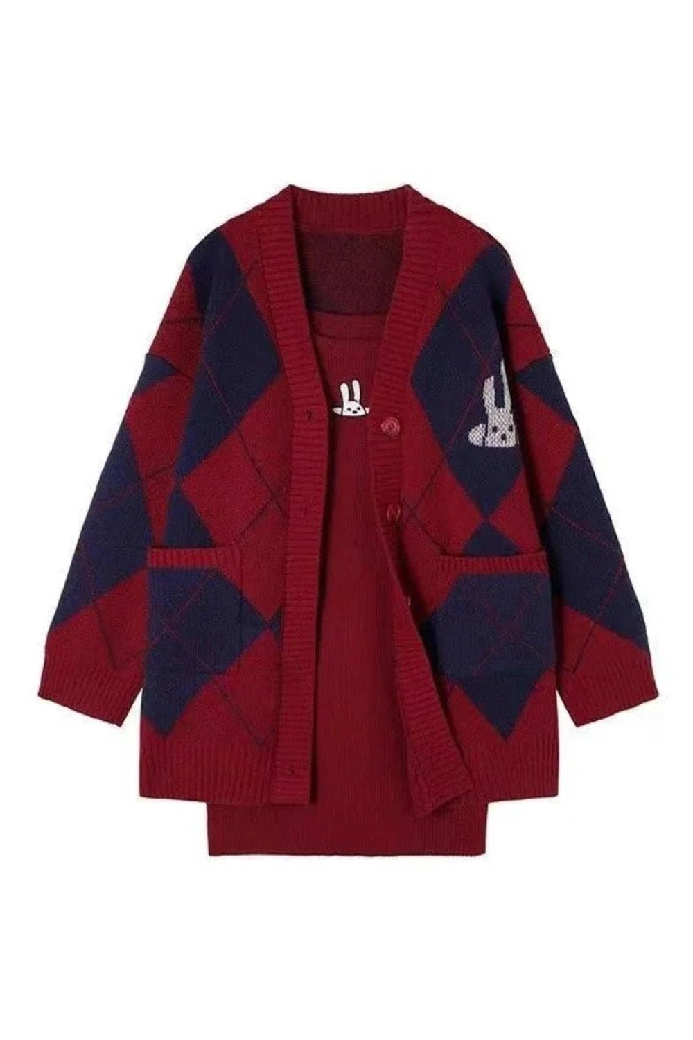 New Style Trends - Fall Plaid Coat & Rabbit Dress Set - Outfit Ideas