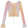 New Style Trends - Fall Rainbow Gradient Lace Cardigan - Outfit Ideas