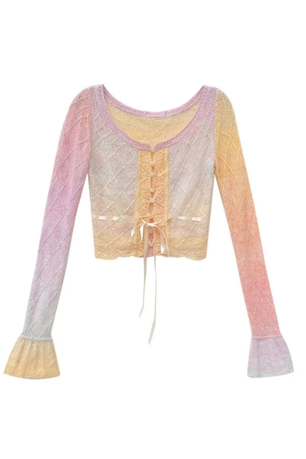 New Style Trends - Fall Rainbow Gradient Lace Cardigan - Outfit Ideas