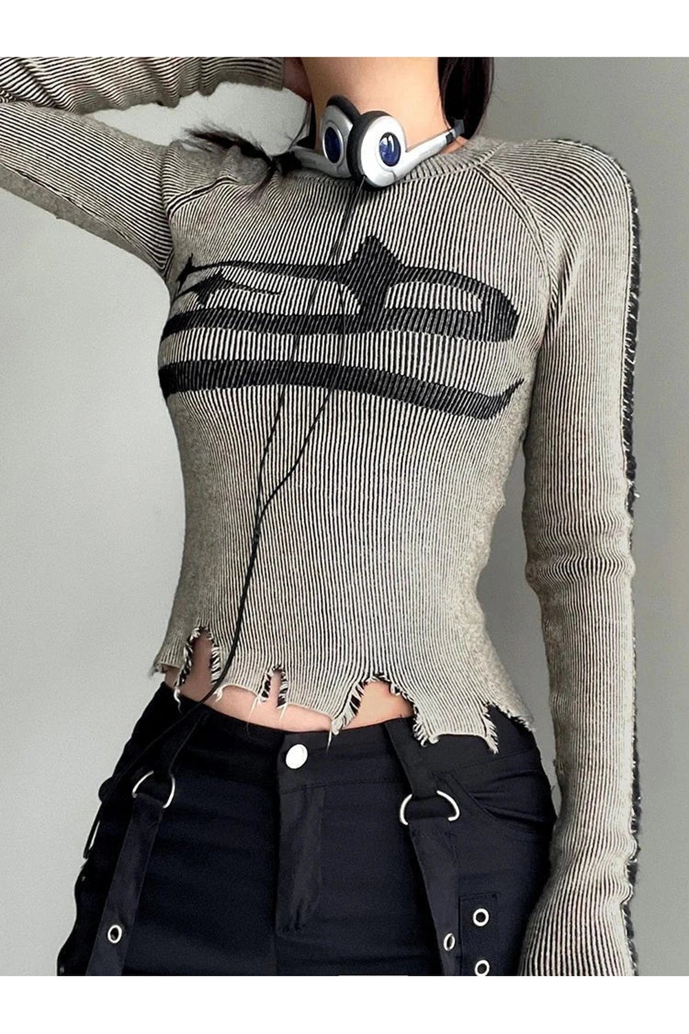 New Style Trends - Fall Ripped Patchwork Y2k Sweater - Outfit Ideas