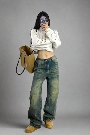 New Style Trends - Fall Washed Y2k Low-Rise Baggy Jeans - Outfit Ideas
