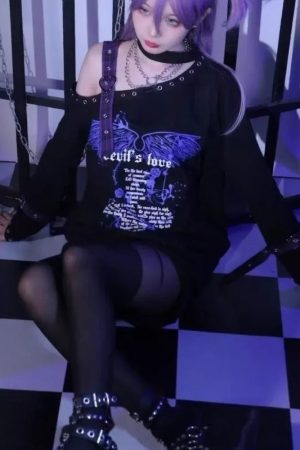 New Style Trends - Fallen Angel Pastel Goth Oversized Top - Outfit Ideas