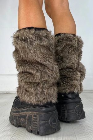 New Style Trends - Feral Y2k Fuzzy Leg Warmers - Outfit Ideas