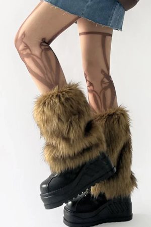 New Style Trends - Feral Y2k Fuzzy Leg Warmers - Outfit Ideas