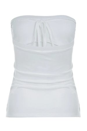 New Style Trends - Floral Bead Strapless Tube Coquette Top - Outfit Ideas