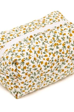 New Style Trends - Floral Bloom Quilted Coquette Makeup Bag - Outfit Ideas