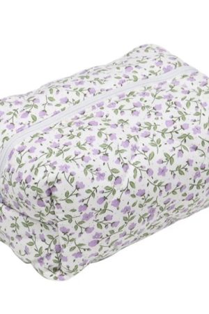 New Style Trends - Floral Bloom Quilted Coquette Makeup Bag - Outfit Ideas