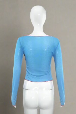 New Style Trends - Forever Love Sheer Aesthetic Off-Shoulder Long Sleeve Top - Outfit Ideas