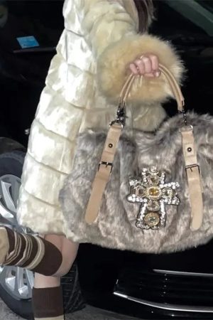 New Style Trends - Frosted Opulence Embellished Y2k Bag - Outfit Ideas