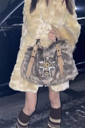 New Style Trends - Frosted Opulence Embellished Y2k Bag - Outfit Ideas