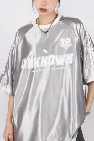 New Style Trends - Futurist Chrome Sports Y2k T-Shirt - Outfit Ideas