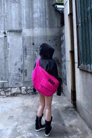 New Style Trends - Fuzzy Dreamcore Edgy Slouch Bag - Outfit Ideas