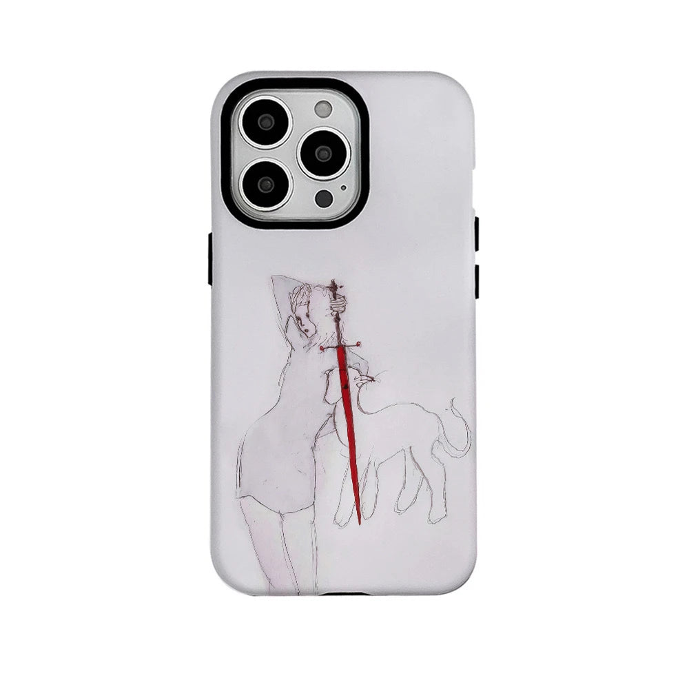 New Style Trends - Girl and Beast with Red Sword iPhone Case - Outfit Ideas