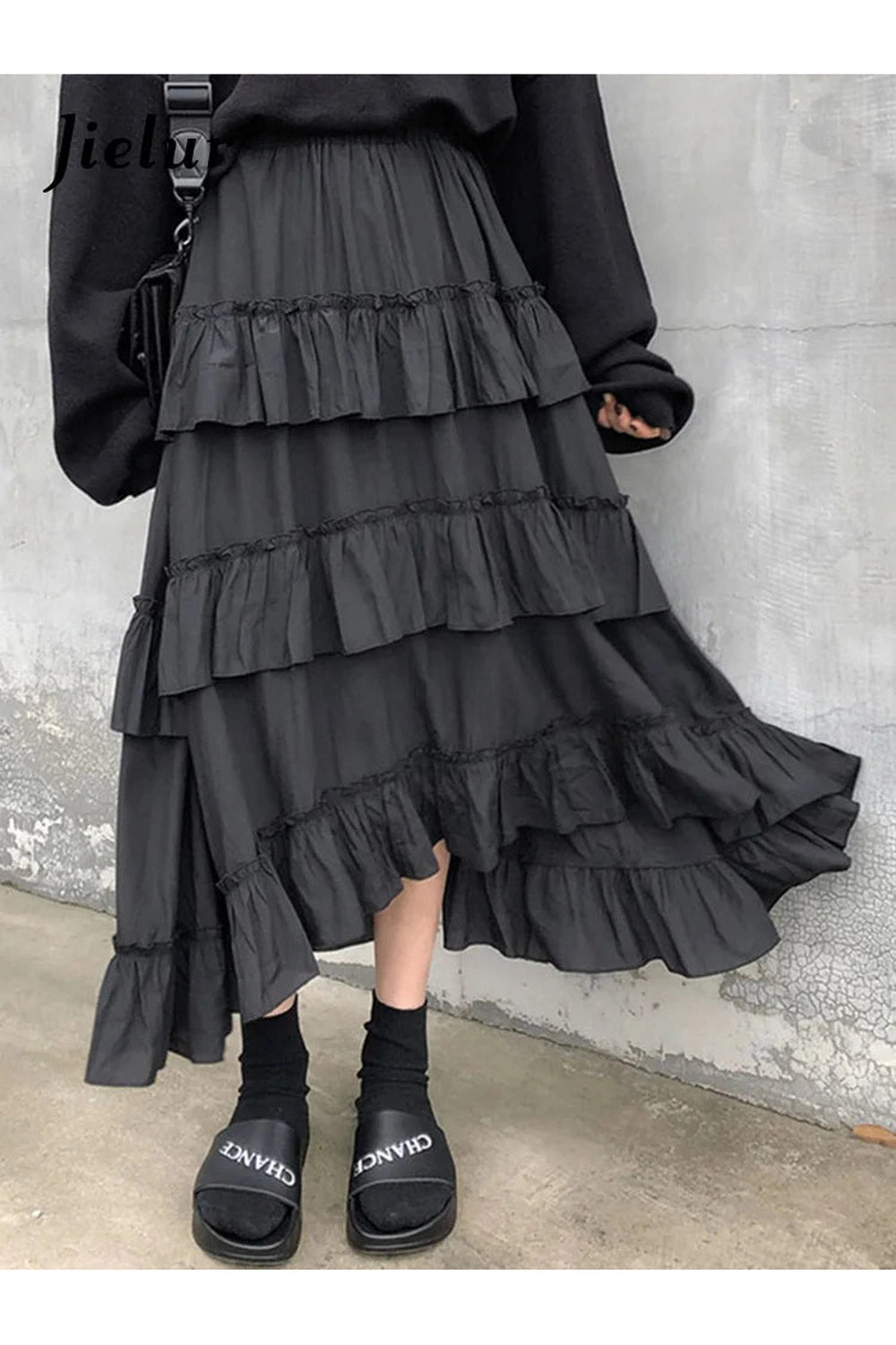 New Style Trends - Goth Lolita Midi Skirt - Outfit Ideas