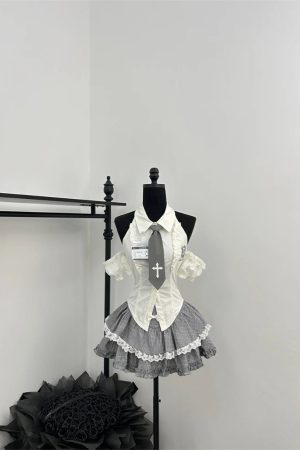 New Style Trends - Gothic Alt Lace Outfit Set - Outfit Ideas