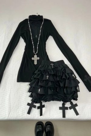 New Style Trends - Gothic Cathedral Ruffle Long Sleeve Set - Outfit Ideas