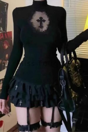 New Style Trends - Gothic Cathedral Ruffle Long Sleeve Set - Outfit Ideas