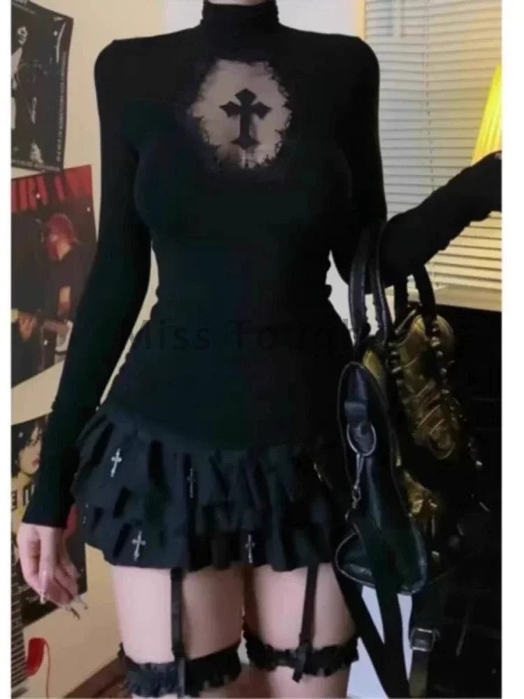 New Style Trends - Gothic Cathedral Ruffle Long Sleeve Set - Outfit Ideas New Style Trends - Gothic Cathedral Ruffle Long Sleeve Set - Outfit Ideas