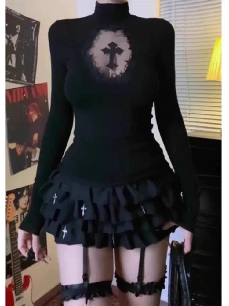 New Style Trends - Gothic Cathedral Ruffle Long Sleeve Set - Outfit Ideas New Style Trends - Gothic Cathedral Ruffle Long Sleeve Set - Outfit Ideas