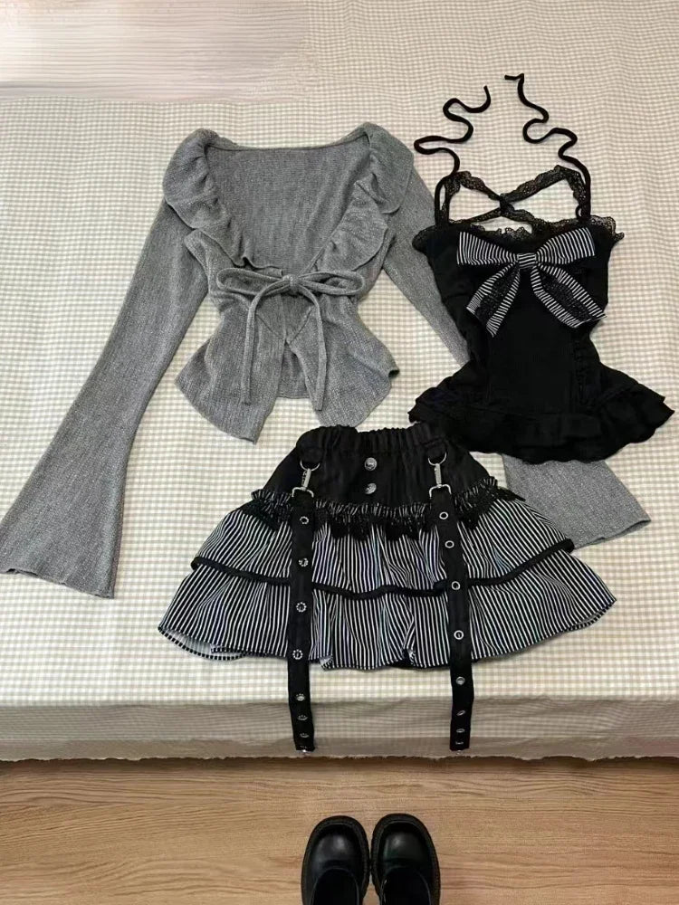 New Style Trends - Gothic Doll Strapped Long Sleeve Set - Outfit Ideas New Style Trends - Gothic Doll Strapped Long Sleeve Set - Outfit Ideas