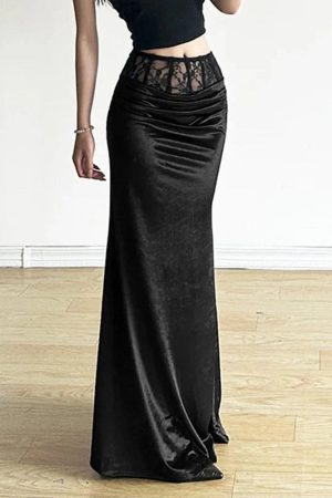 New Style Trends - Gothic Velvet Trumpet Skirt - Outfit Ideas