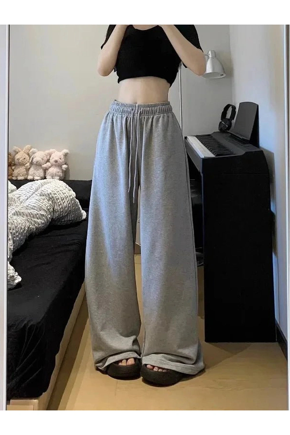 New Style Trends - Grey Casual Wide Joggers - Outfit Ideas