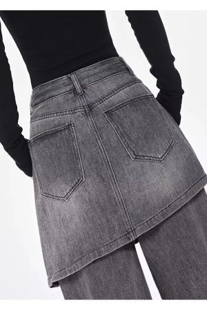 New Style Trends - Grunge Skirted Flare Jeans - Outfit Ideas