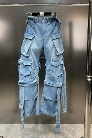New Style Trends - Heavy Duty Y2k Denim Cargo Pants - Outfit Ideas