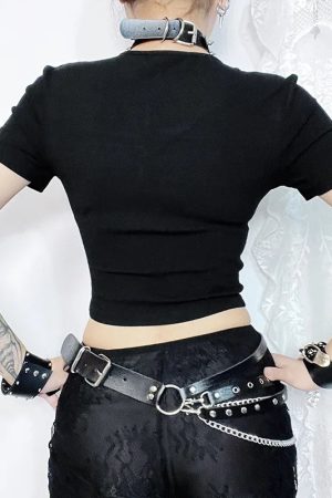 New Style Trends - Hexed Mesh Panel Alt Goth Top - Outfit Ideas