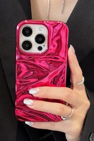 New Style Trends - Hot Magenta Wave Aesthetic iPhone Case - Outfit Ideas